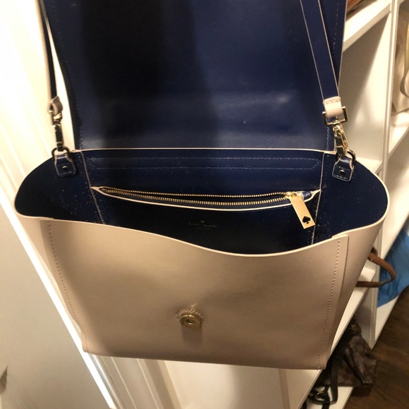 Kate Spade Crossbody Satchel Two Toned Nude & Navy - Picture 5 of 7
